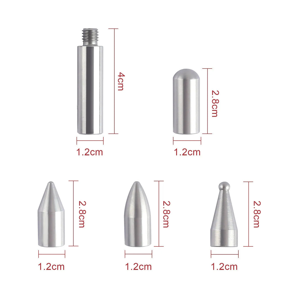 Three alloy steel hook crowbars for car dent repair arranged as a set
