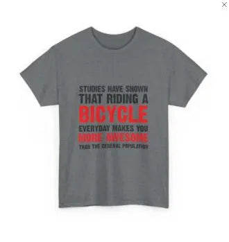 Grey women's short sleeve cotton T-shirt with a printed design on a hanger.