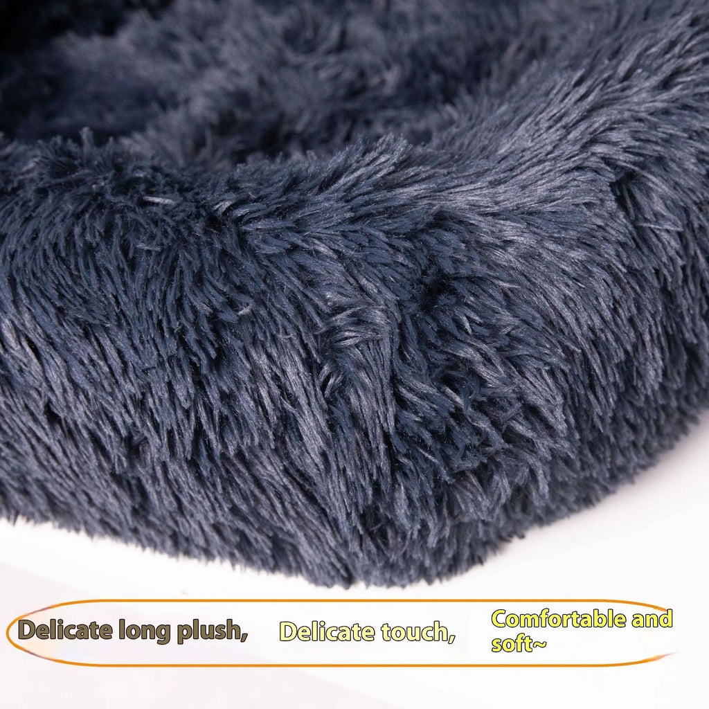 Winter thickened thermal vehicle pet mat on car seat in dark grey colour