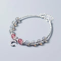 Handmade adjustable moonstone bracelet with crescent moon charm showing 6mm beads and extension chain