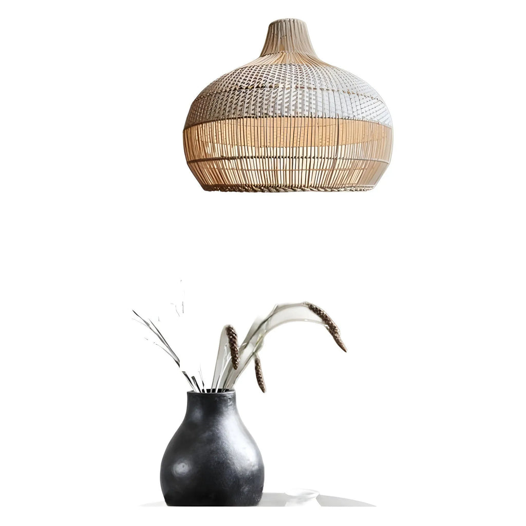 60cm woven rattan chandelier in pastoral Southeast Asian style for living room