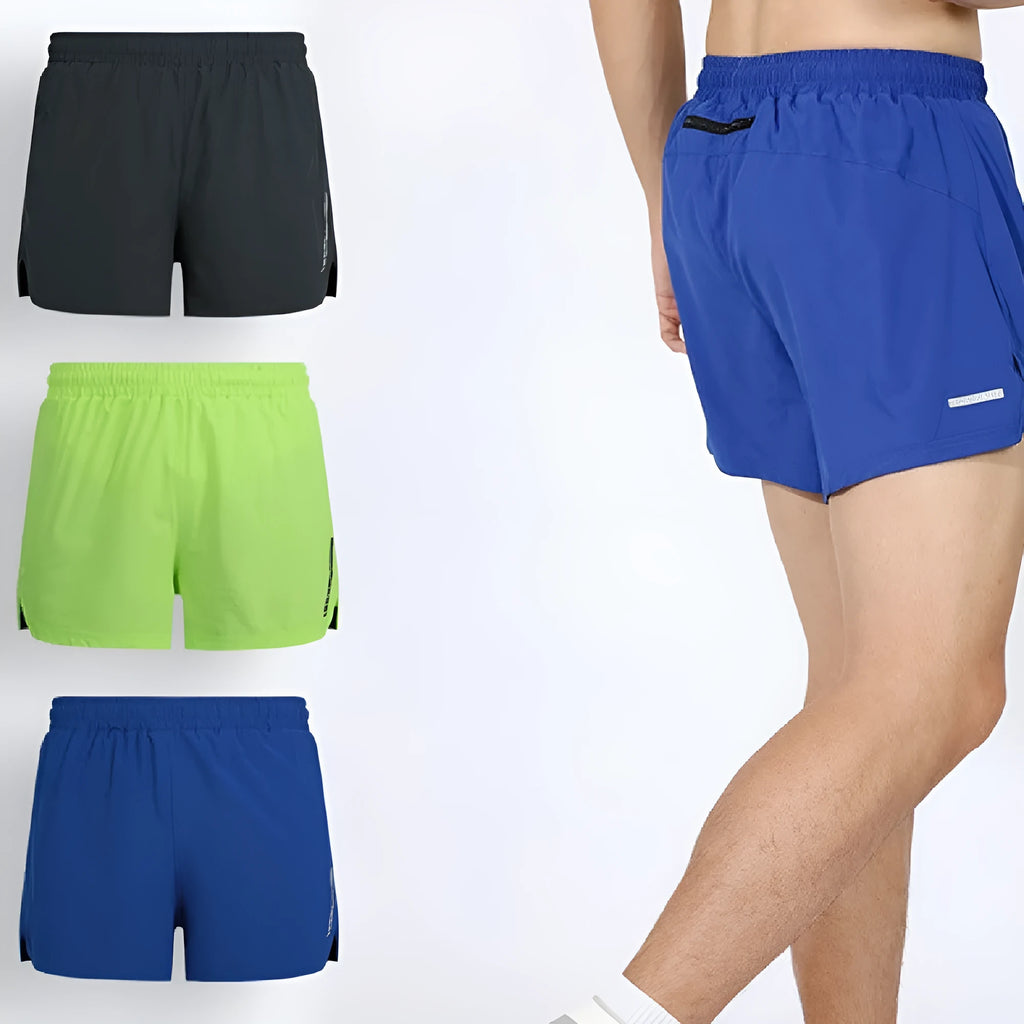 Men's quick-drying running shorts in polyester fabric available in multiple colours and sizes