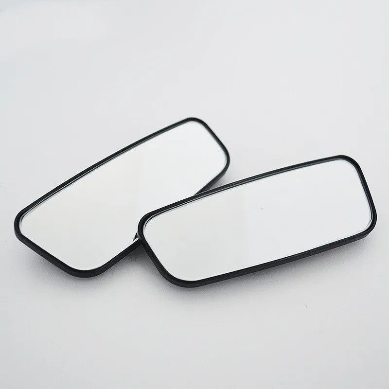 Pair of chrome-plated glass curved surface rear view mirrors for GM vehicles, 95x35mm, with adhesive backing