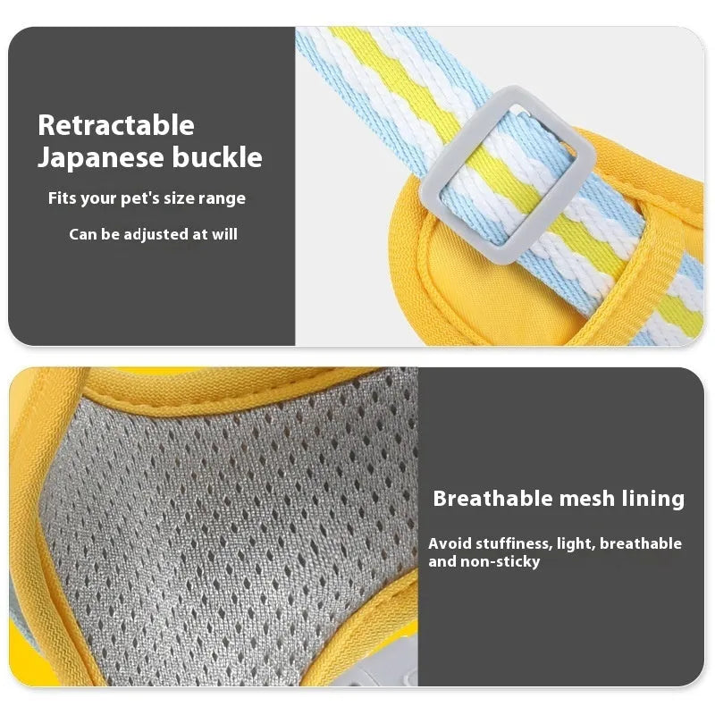 Explosion-proof anti-strangulation pet harness for dogs with chest design and 1.5 metre holding rope
