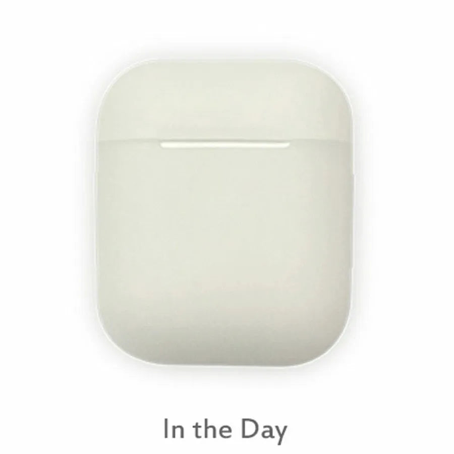 Luminous solid colour silicone flip-top protective case for AirPods wireless earphones.