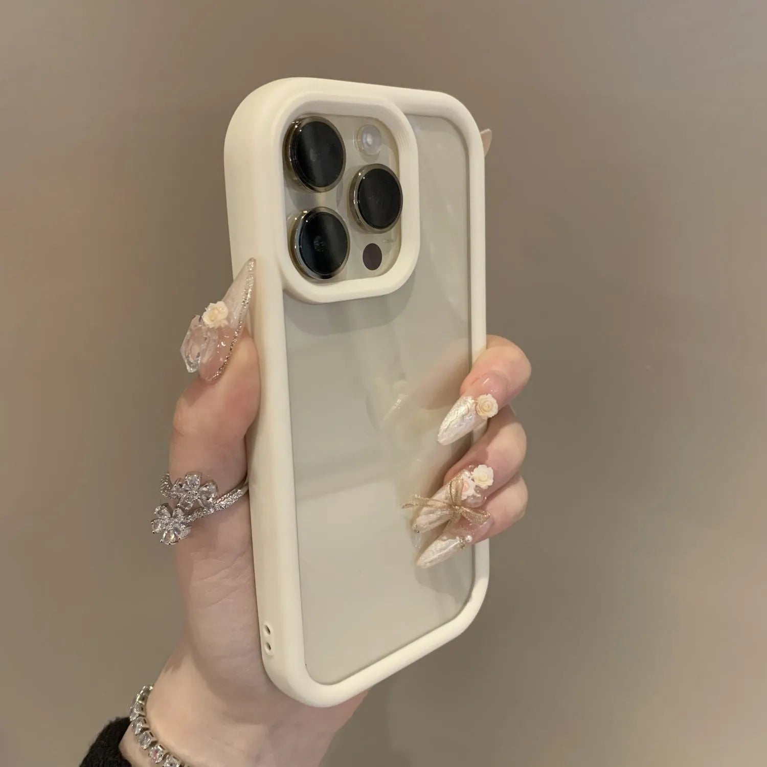 Solid colour transparent acrylic phone case for Apple iPhone with black edge