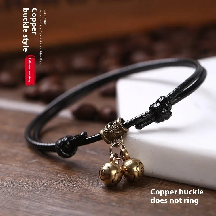 Nylon dog collar with brass bell for small dogs in adjustable 8-17cm size