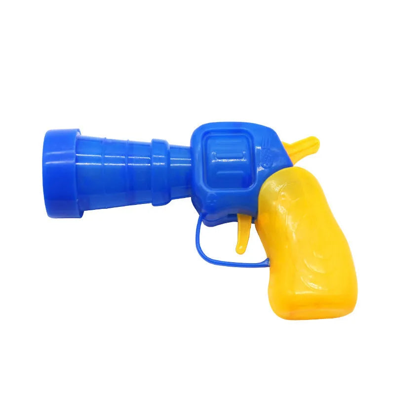 Pet toy launching gun with multiple soft plush balls for interactive dog and cat play