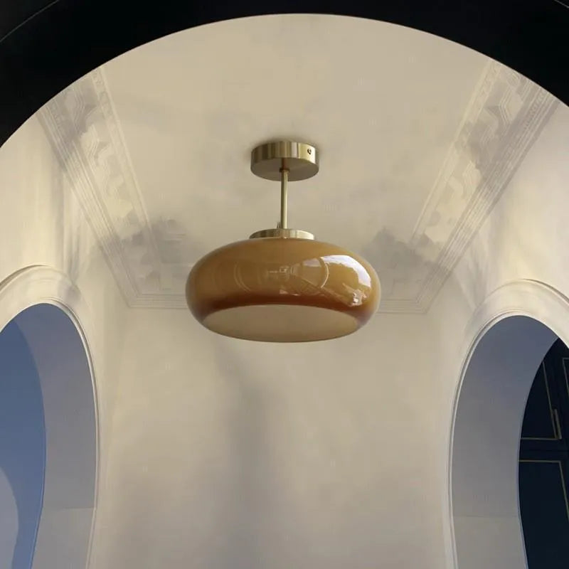Bauhaus three headed egg tart shaped glass pendant light chandelier in milky white