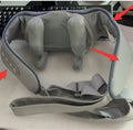 Grey USB-powered neck and back massager with infrared physiotherapy function and dual gear settings