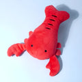 Red squeaky lobster stuffed dog toy measuring 12.5 cm with crab lobster design for small medium dogs