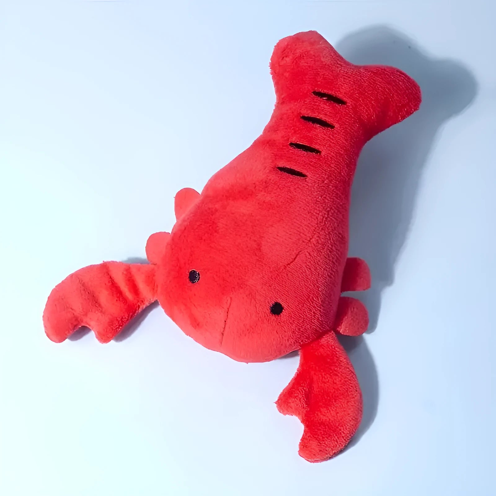 Red squeaky lobster stuffed dog toy measuring 12.5 cm with crab lobster design for small medium dogs