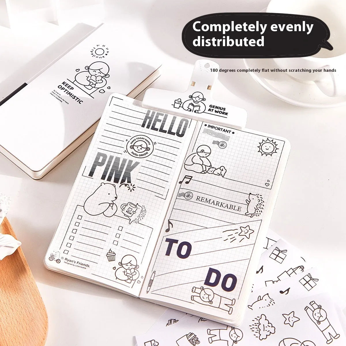 A6 paper notebook with plaid design and stickers, available in eight colour options.