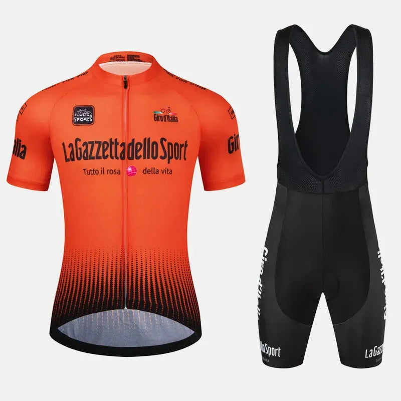 Cycling short sleeve suit in polyester fabric for road biking, available in multiple colours and sizes