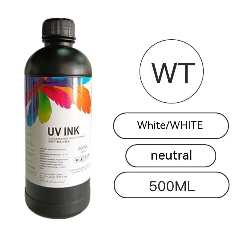 500ml bottle of Epson compatible UV printer ink for XP600 TX800 models in assorted colours