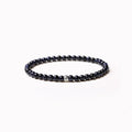 Geometric bead bracelet with Obsidian, Agate and Blue San stones in 4mm size