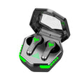 Black N35 wireless in-ear Bluetooth gaming headset with earplugs