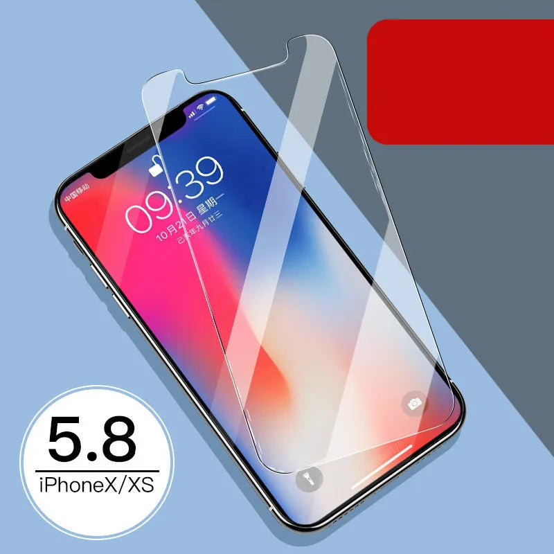 Tempered glass screen and rear protector films for Apple iPhone 11, X, and XS models.