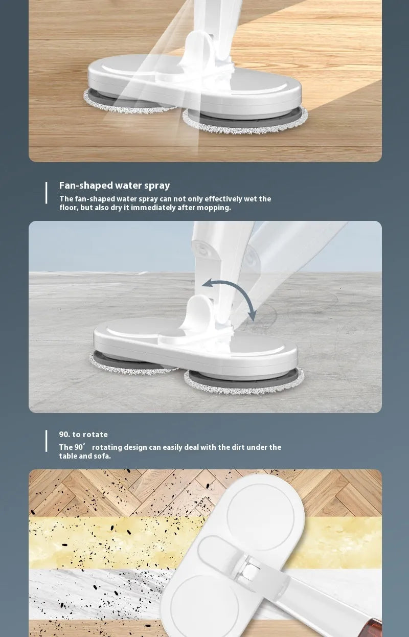 Lazy Wireless Home Sweeping and Mopping All-in-One Machine in S5 Green colour on a hardwood floor.