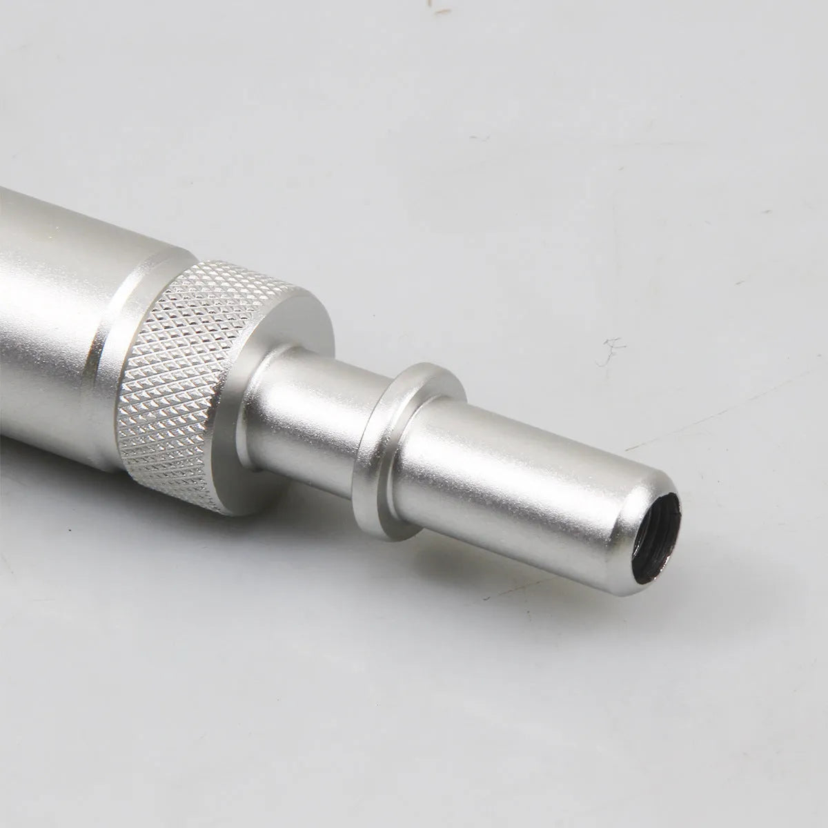 Silver metal transmission refueling joint tool for VAS6262-9 procedures