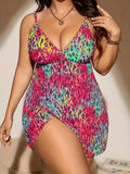Plus size skirt bikini swimsuit in blue colour with European and American sizing