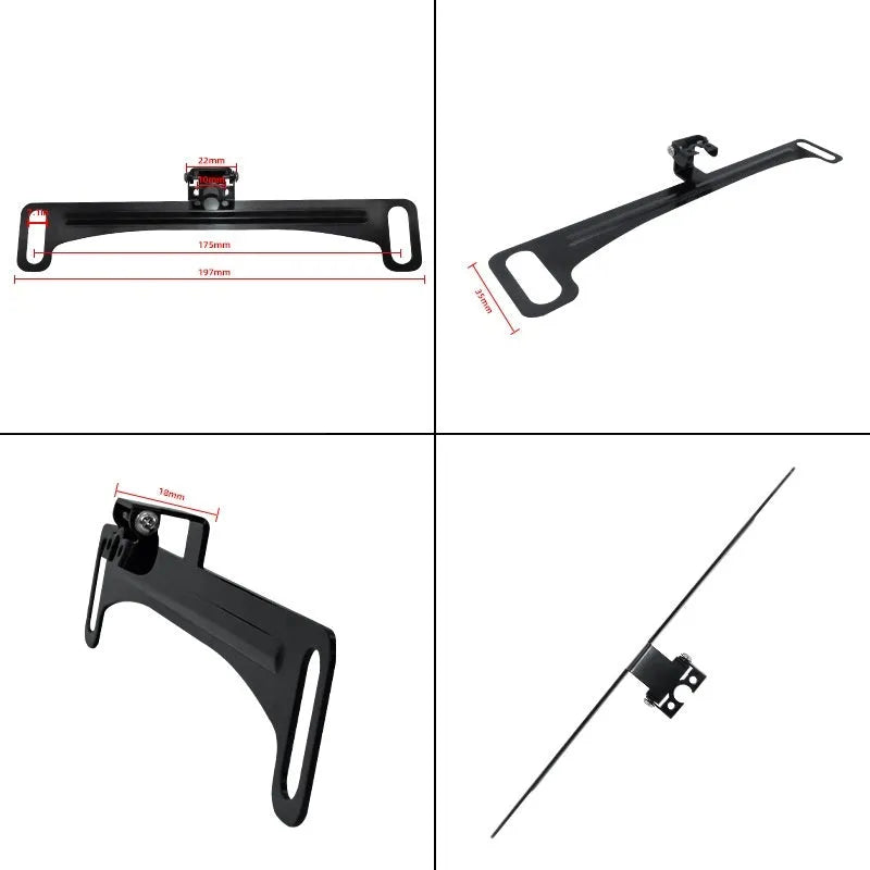 Metal license plate frame bracket with screwdriver for rearview camera, black colour