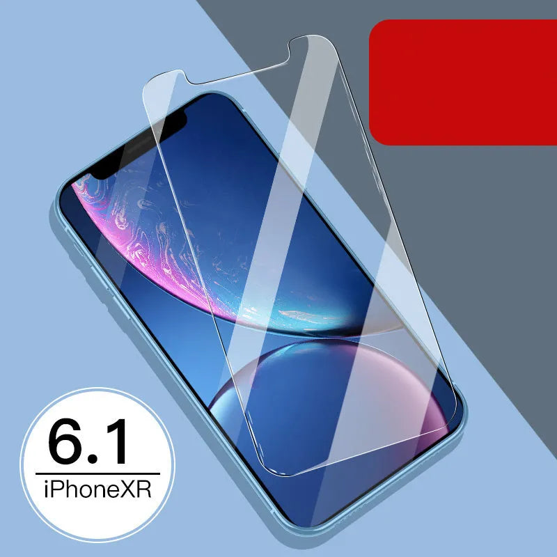 Tempered glass screen and rear protector films for Apple iPhone 11, X, and XS models.