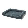 Light grey cloth kennel dog bed for large dogs showing padded interior and enclosed design.