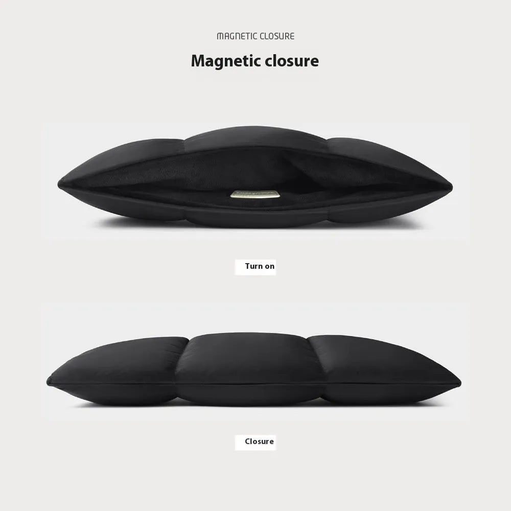 Soft fluffy polyester laptop sleeve case in black or khaki for 13 to 15.6 inch laptops.