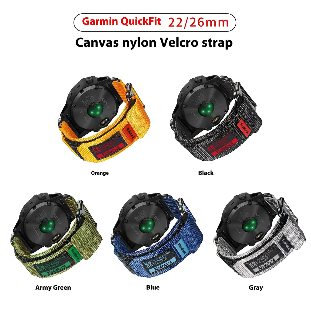 Universal nylon canvas watch strap in Army Green colour 22mm width for Jiaming watches
