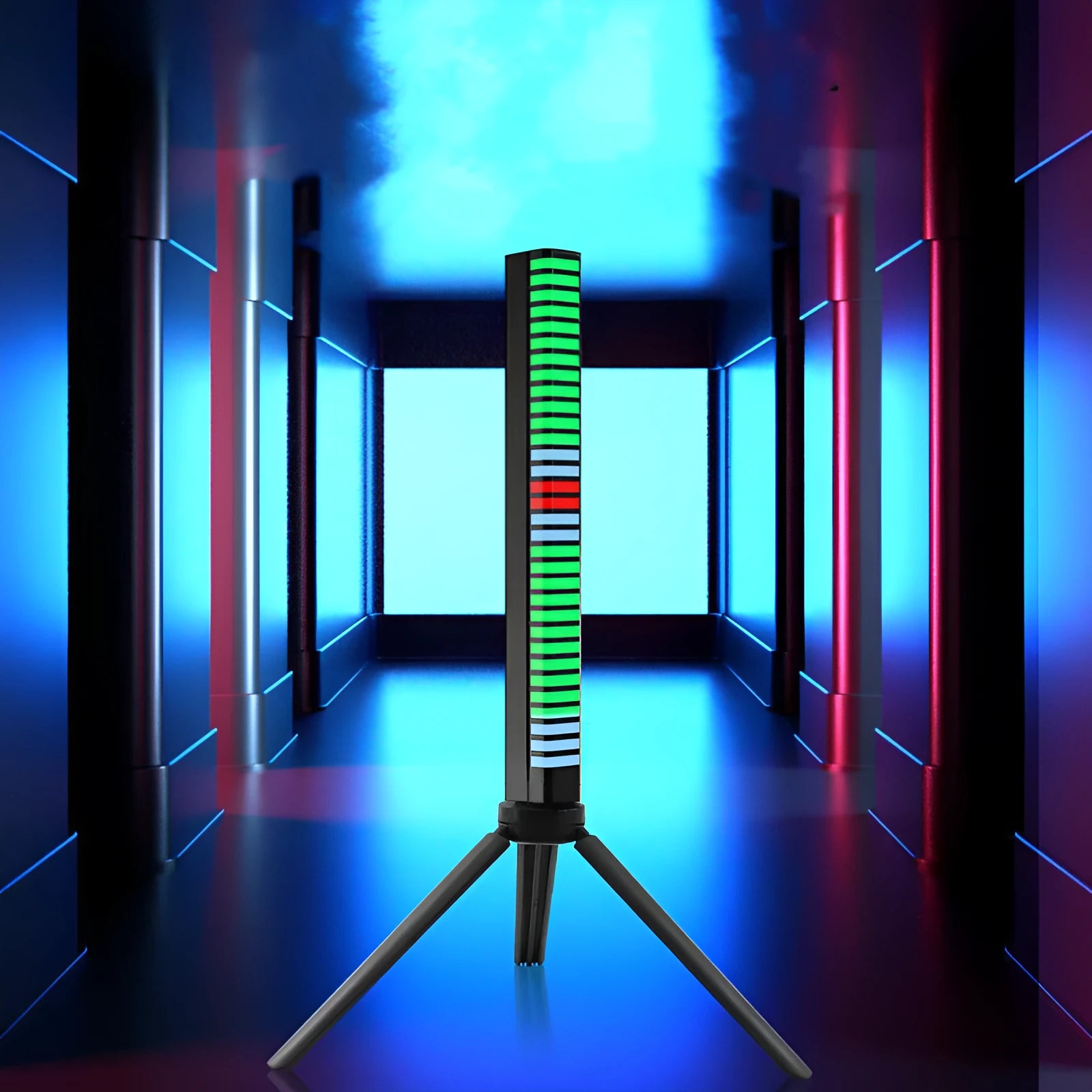 Voice control car light bar with music rhythm sync and dimmable function installed near dashboard