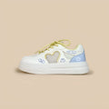 Korean style summer mesh sneakers in Meow Rabbit Sea Salt Cheese colour with cross-strap detailing