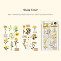 Huazhisen Series forest label transfer sticker pack showing six literary art designs on paper sheets