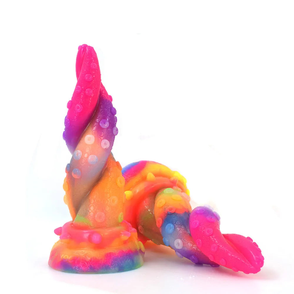 Colorful luminous glow platinum silicone simulation male penis toy YOCY-2066 in luminous colour