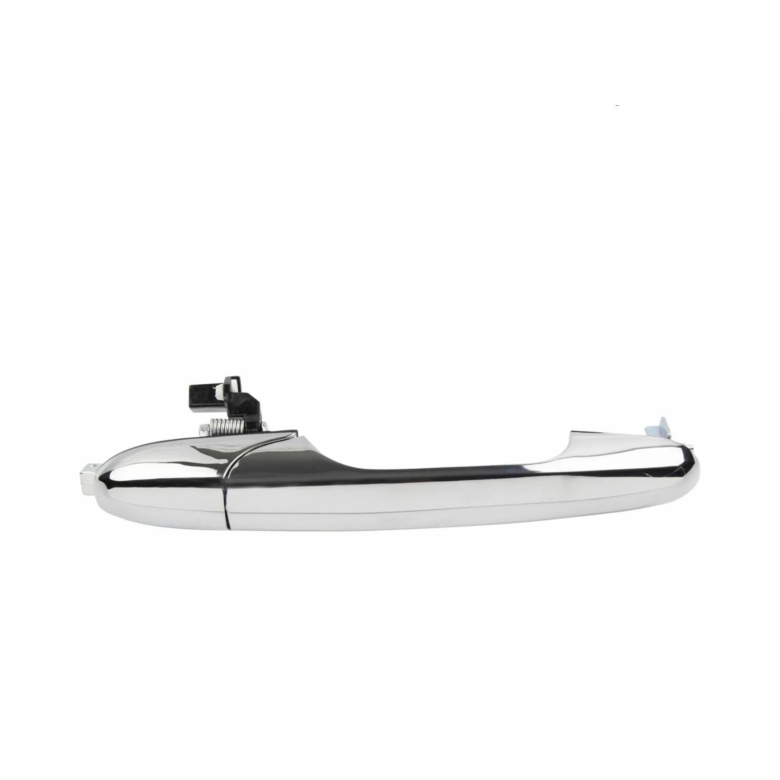 Black ABS plastic Fiat 500 car door handle replacement part showing dimensions