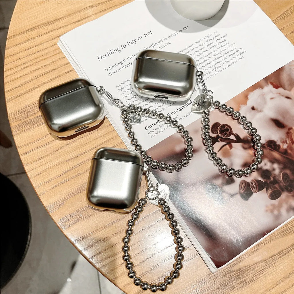 Matte plating TPU protective case for AirPods, shown in universal fit for multiple models.