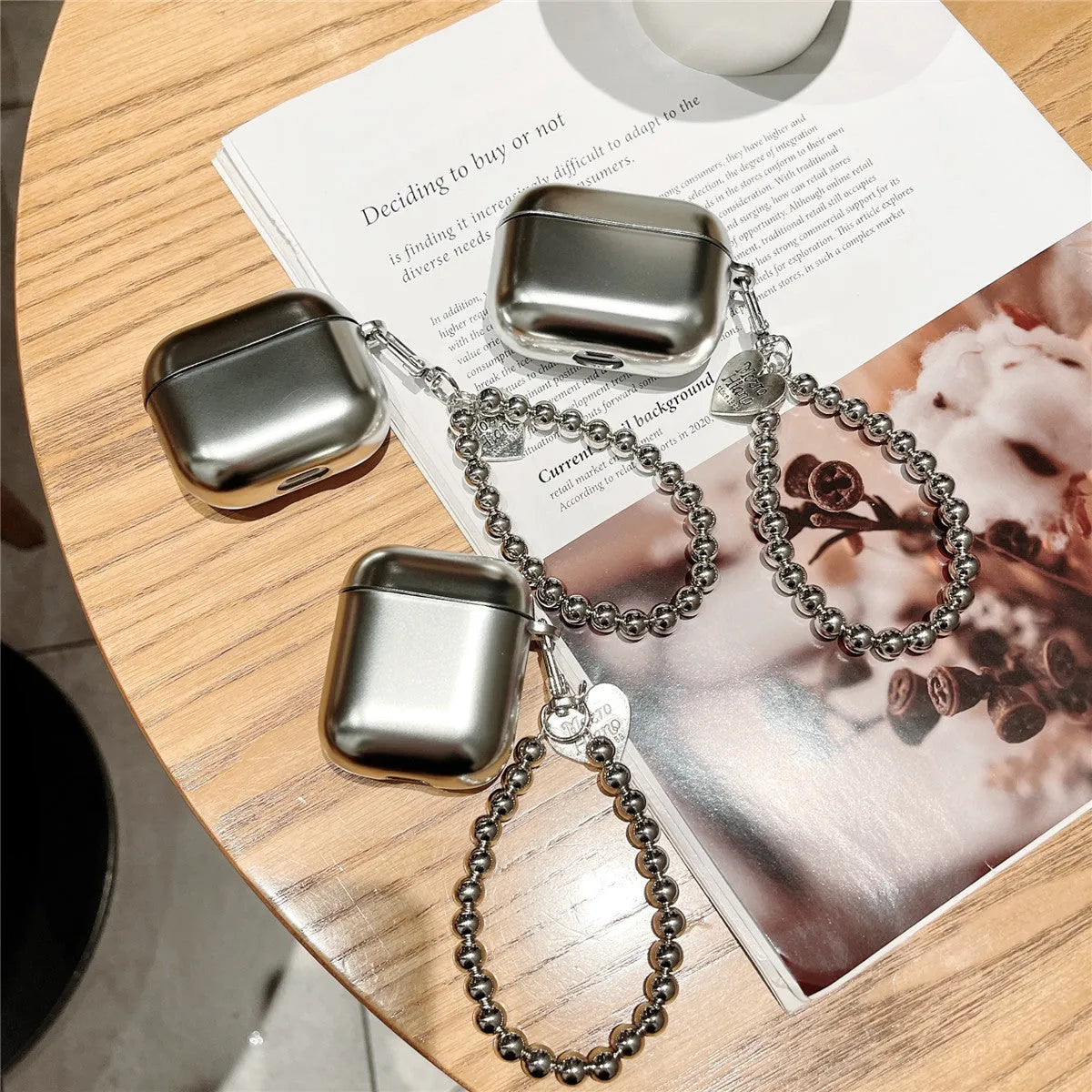 Matte plating TPU protective case for AirPods, shown in universal fit for multiple models.