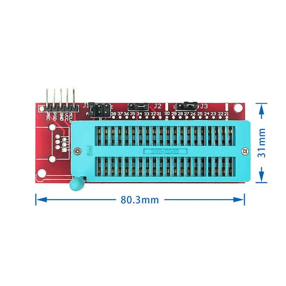 Offline microcontroller programmer burner unit for ICD2, KIT3, and KIT3.5 sockets.
