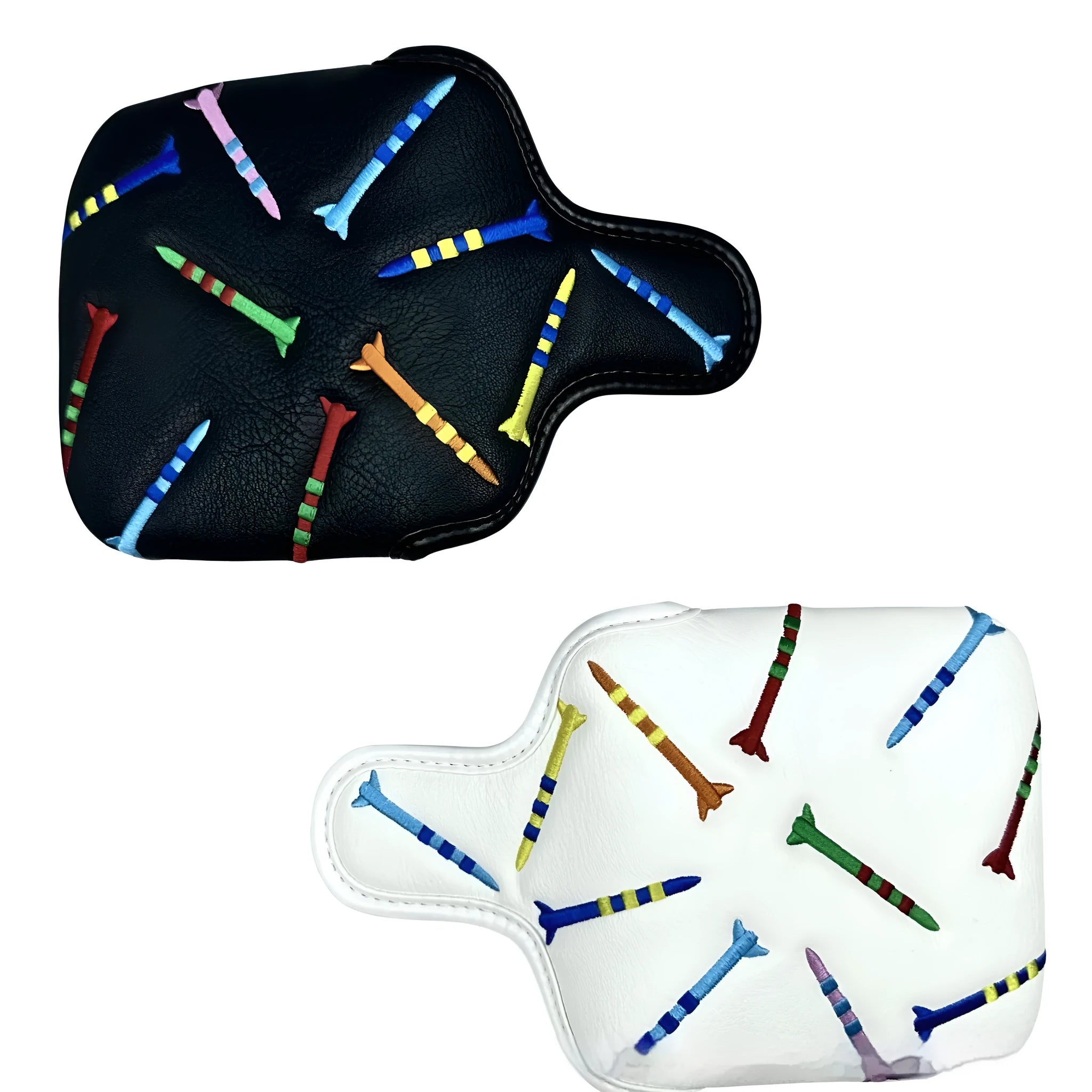 Golf putter protective sleeve with rocket pattern square design in PU leather material