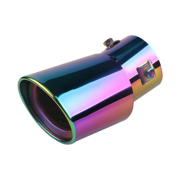 Stainless steel car exhaust tail pipe in baked blue or silver finish with 140mm length
