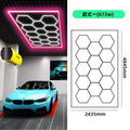 Garage hex mechanic station honeycomb work light with PC housing, strip shape, and blue frame