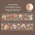 Six rolls of PET decorative stickers showing autumn leaf designs including ginkgo and maple patterns