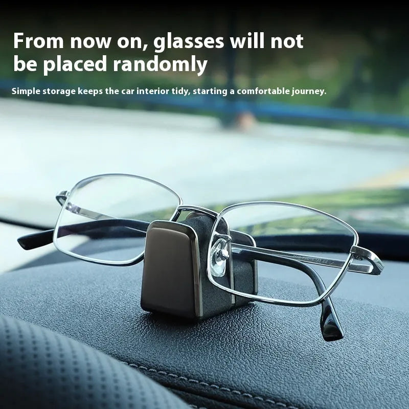 Car dashboard sunglasses clip nose pad in four colour options with zinc alloy and leather construction
