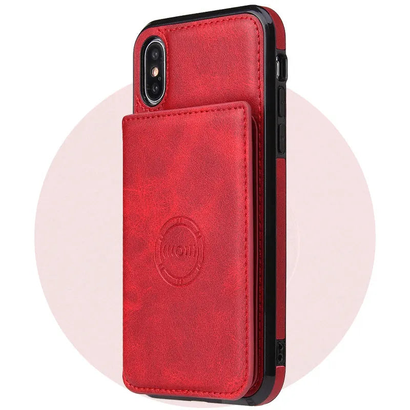 Imitation leather card wallet phone case for iPhone 11 in multiple colour options