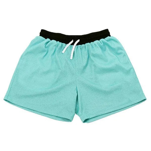 Men's solid colour quick-drying mesh shorts for summer running and fitness activities