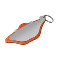 Mountain bike disc brake pads in black or orange with adjustable flap