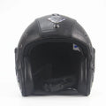 Retro 34 motorcycle helmet open face 3/4 shell in black with comfortable padding