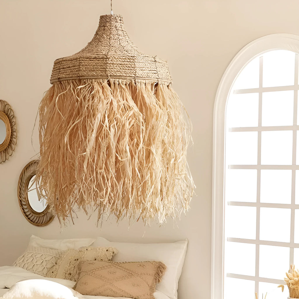 50cm diameter restaurant chandelier with woven wild vetch and willow Southeast Asian retro design