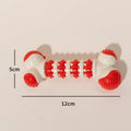 Blue bone-shaped interactive dog chew toy for small breeds with a treat holder cavity.
