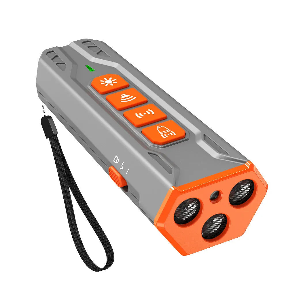 Creative Home Lighting Three Head Ultrasonic Dog Trainer in gray orange and black orange colour options.